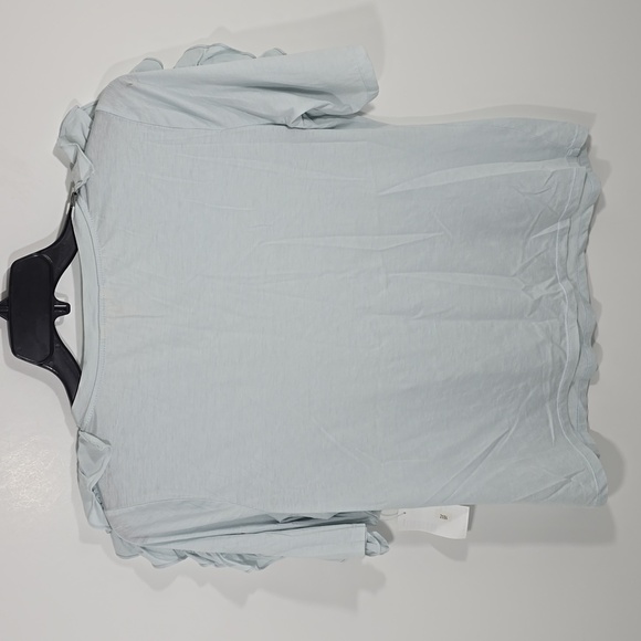 {Rebecca Taykor} NWT Ruffled Sleeve Light Blue Top - Large - Picture 3 of 12